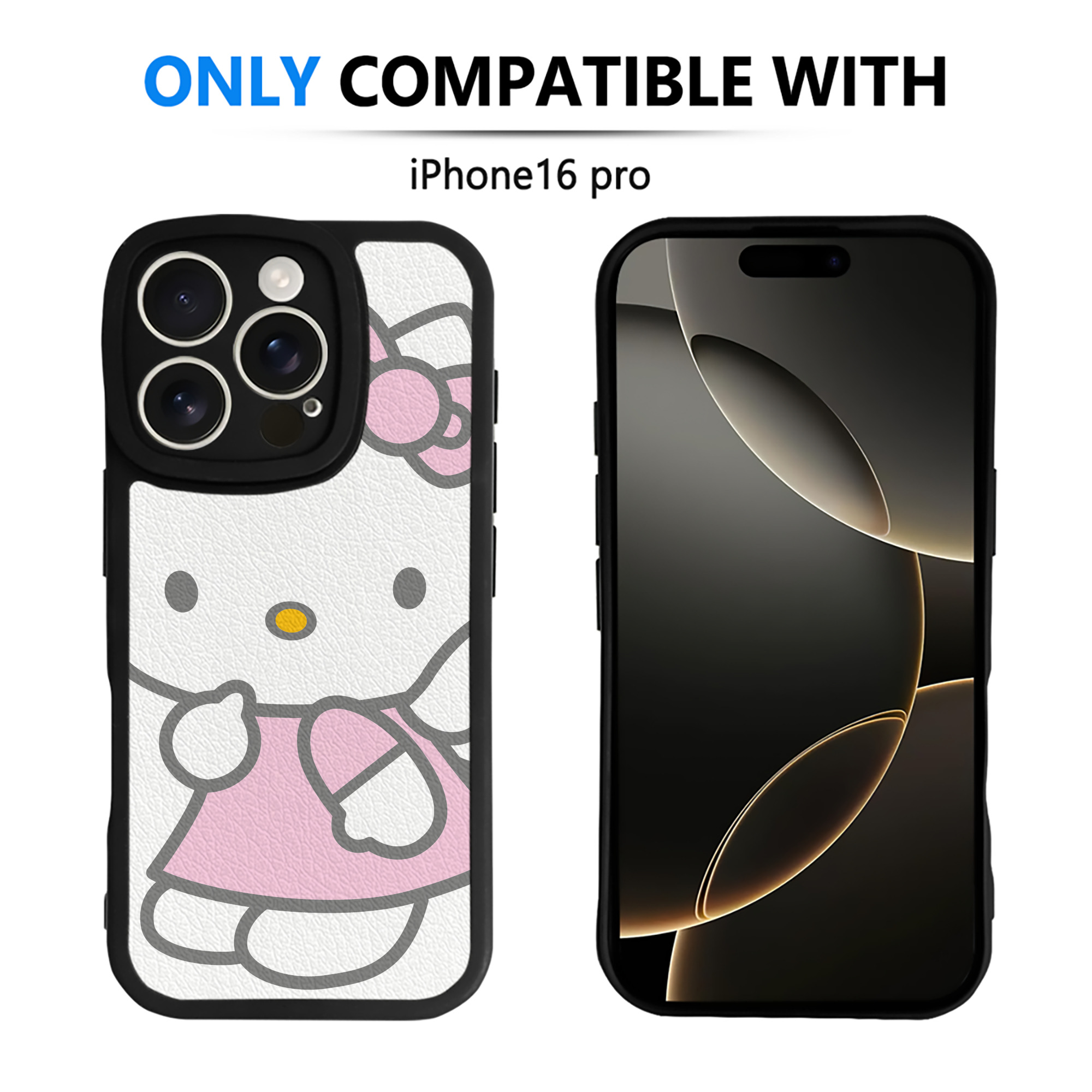 （画像用） Hello Kitty ハローキティ 【iPhone 16シリーズ対応】シリコンスマホケース（レザー調） 材質：シリコン